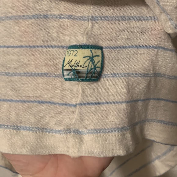 2/$14 💀| MNG | Men’s Short Sleeve T-Shirt | White with Blue Horizontal Lines - Picture 5 of 6